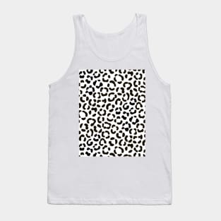 Trendy Black and White Leopard Print Pattern Tank Top